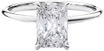 Purvika Jewels 2.00 Carat Radiant Cut Lab Created Diamond Solitaire Engagement Ring, 925 Sterling Silver, 14K White Gold Finish