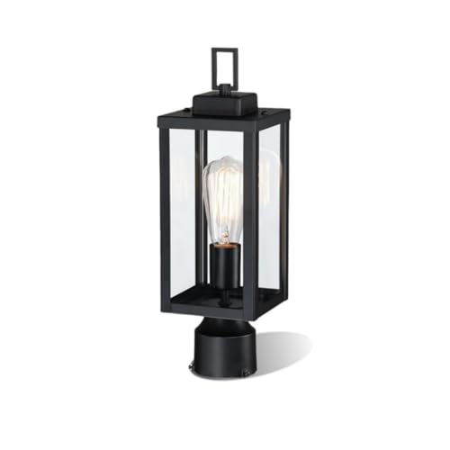 WISBEAM Outdoor Post Light, Pole Lantern, E26 Base 60W Max, Metal Housing Plus Glass, ETL Qualified, Bulbs not Included