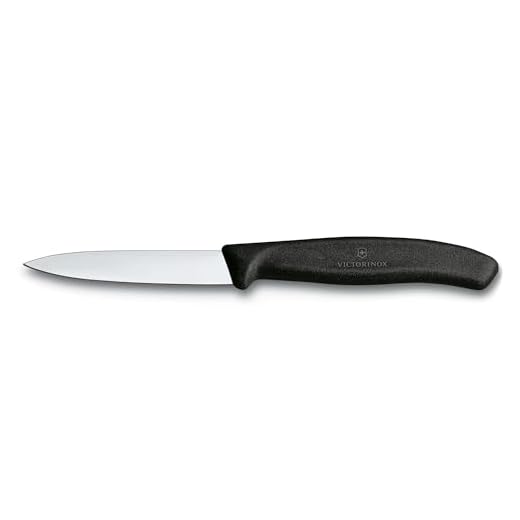Victorinox 3.25 Inch Swiss Classic Paring Knife with Straight Edge, Spear Point, Black, 3.25"