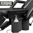 Miniatura 9 de OKAKOPA Cama hidráulica para tatuajes faciales con taburete, silla de tatuaje hidráulica ajustable en altura giratoria con bomba resistente (negro +