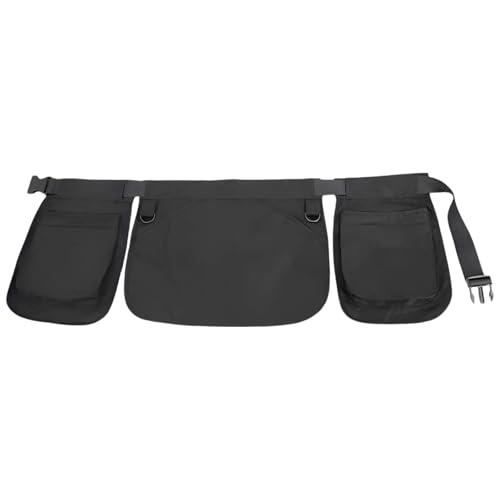 Riñonera negra multibolsillos con bolsa principal grande y dos compartimentos desmontables