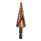 Set di 12 punte per trapano a gradino realizzate in acciaio al cobalto di grado, adatte per acciaio inossidabile e metalli più morbidi, punta per trapano anti offset ad avvio rapido e design a doppio