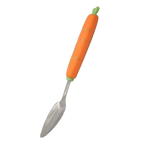 EXCEART フルーツ大根ピューレスプーン ステンレス鋼製 子供用 鋸歯状エッジ 掴みやすいデザイン や家庭用に 赤ちゃんの食事サポート