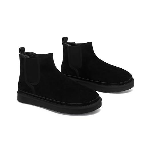 Athlefit Men's Winter Snow Boots for Men Suede Chelsea Boots Casual Warm Anti-Slip Chelsea Boots2