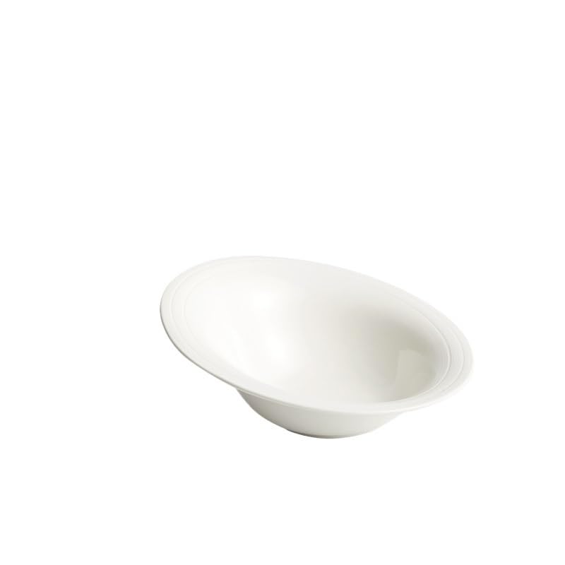Talerze do makaronu, ceramiczne talerze deserowe zastawa stołowa biała porcelanowa ukośny talerz obiadowy sałatka domowa potrawy kuchenne deser miska na owoce restauracja zastawa stołowa naczynia