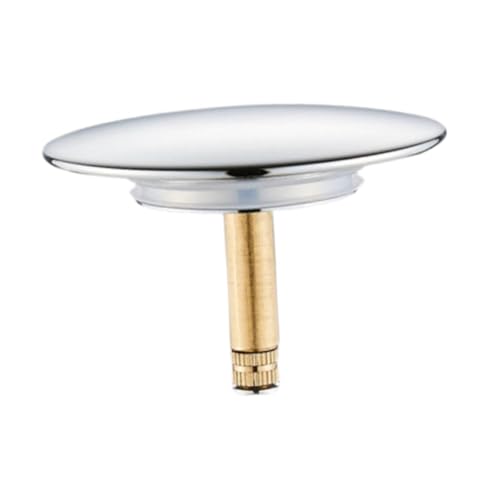 SUIOPPYUW Bouchon de remplacement en acier inoxydable pour baignoire. Mécanisme de réglage facile et robuste en cuivre. Bouchon vidange rotatif et réglable pour lavabo, Argent, vidange 2