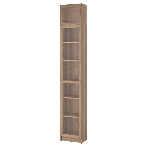 ProTuning BILLY/OXBERG - Estantería con puertas de cristal / unidad de extinto, efecto roble, 40 x 30 x 237 cm