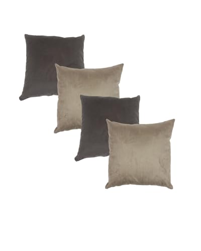 Kit Com 4 Almofadas Decorativas Cheias Nude e Marrom 43x43cm