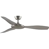 Fanimation GlideAire 3 Blade Ceiling Fan 52 Inches Wide with Brushed Nickel Finish and Brushed Nickel Blades