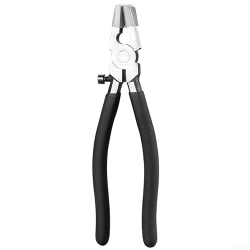 Pinze da corsa per vetro con protezione in gomma e vite di fissaggio regolabile, ganasce curve per rottura di precisione di pezzi di vetro colorato