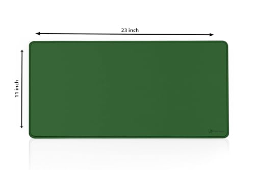 Image of Desk Mat 60x30 cm (11 x 23 inch) Dark Green | Large Mouse Pad for Office Computer Laptop Keyboard | Waterproof Anti-Slip Rubber Base Desk Mat