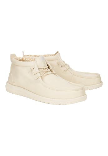 HEYDUDE Wally Mid Stretch Canvas Bone White Size 11, Men's Boots, Pull on Boots, Comfortable & Light-Weight2