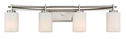 Quoizel TY8604BN Taylor Bath Vanity Wall Lighting, Lights 4-Light, 400 Watts, Brushed Nickel