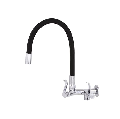 Torneira Flexível de Parede com Saída para Máquina de Lavar Louça e Roupa Tubo Preto Samer