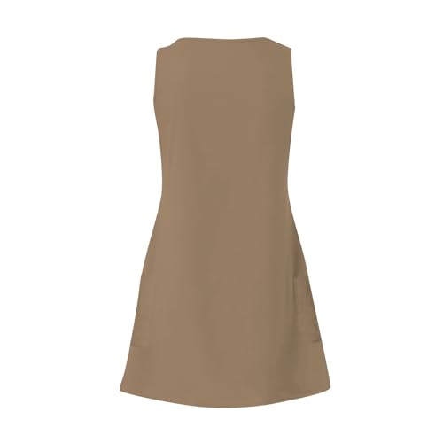 Image of Summer Dresses for Women 2026 Casual V Neck Sleeveless Sundresses Boho Beach Tank Dresses with Pockets
