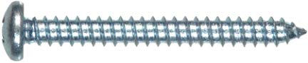 No.12 x 2 in. Zinc Plated Pan Head Phillips Sheet Metal Screws - Pack of 100