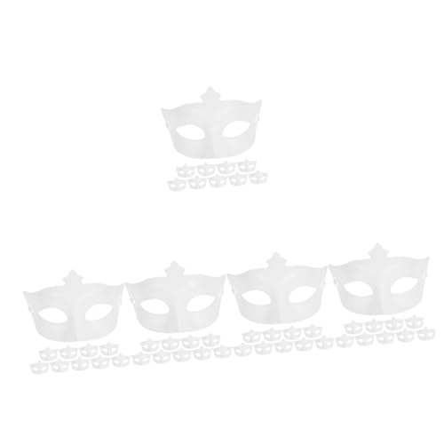 SHERCHPRY Mascara Cosplay 50 Pcs Máscara De Halloween Máscara De Media Cara De Bricolaje De Media Cara Media Facial Casera Máscara De Fiesta El Plastico Cosplay Blanco Accesorios Party Mask