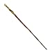 SE WS626-55RW Natural Wood Walking Stick with Wolf Carving, Rope Wrapped Handle, Steel Spike & Metal-Reinforced Tip Cover, 55"
