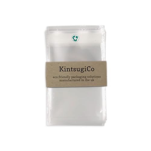 KintsugiCo A4 Clear Biodegradable Display Bags Compostable Cellophane Alternative Art Print Packaging 215mm x 305mm [8.5 x 12 inches] (50)