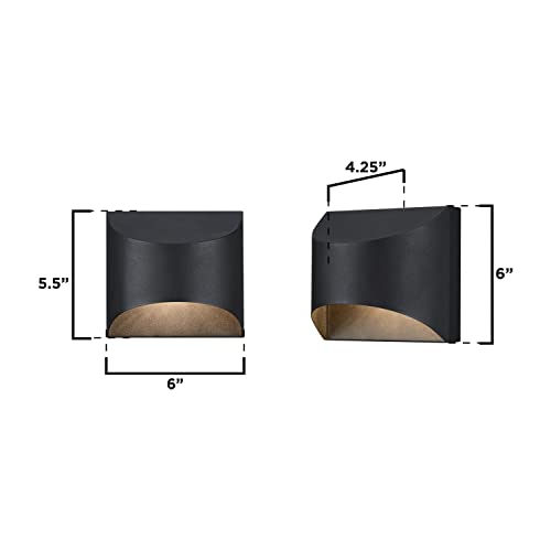 Image of Westinghouse 6122800 Nardella Transitional One Light Dimmable LED Outdoor Wall Fixture, Textured Black Finish, Dark Sky Friendly