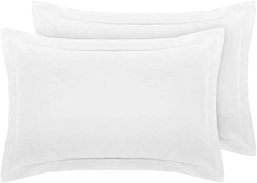 White Pillow cases 2 Pack 100% Egyptian Cotton Pillow Covers 800 Thread Count Sateen Super Soft Hotel Quality Pillowcases, 2 Oxford Pillow Cases - White
