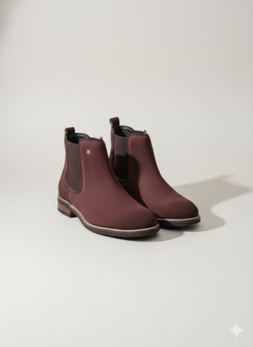 Image of Men's Chelsea Boots Suede Finish Slip-On Ankle Boots Elastic Side Panel Casual & Formal Wear