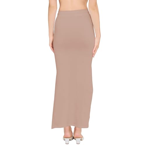 Image of DESI GIRL Cotton Lycra Stretchable Saree Shapewear Petticoat with Drawstring for Women | Fishcut Saree Petticoat with Side Slit for Easy Movement | Saree Shaper | Long inskirt