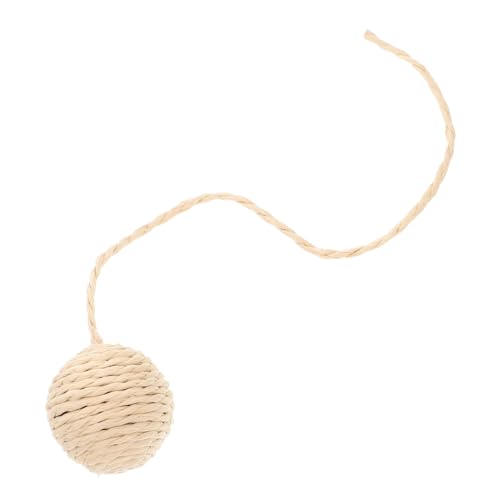 BUGUUYO Cat Teaser Balls with Tails Interactive Cat for Scratching Playing Durable Sisal Rope Accessories for Kittens Fun Engaging Replacement Balls