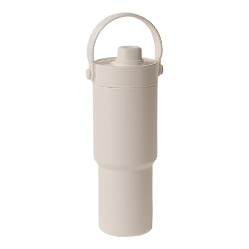 Botella de agua de acero inoxidable con pajita, 736 ml, vaso térmico para bebidas calientes y frías, con revestimiento de cerámica, para escuela, camping, fitness