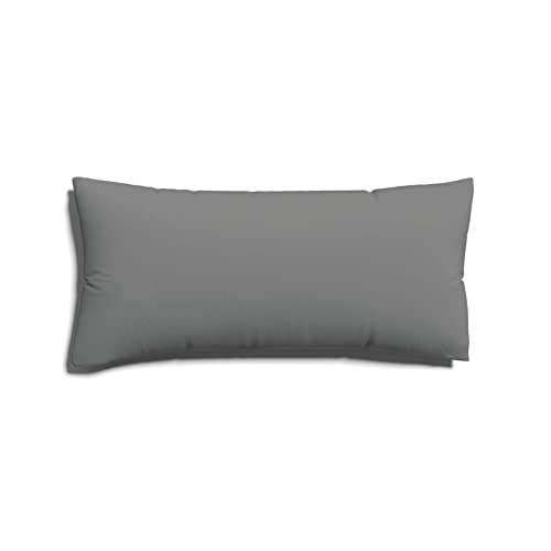 schlafgut Easy Mako-Jersey Kissenbezug 40x80 cm Grey Mid (Mittelgrau) – 100% Baumwolle Kopfkissenbezug Bügelfrei mit Ton-in-Ton Reißverschluss – Made in Green by Oeko-TEX
