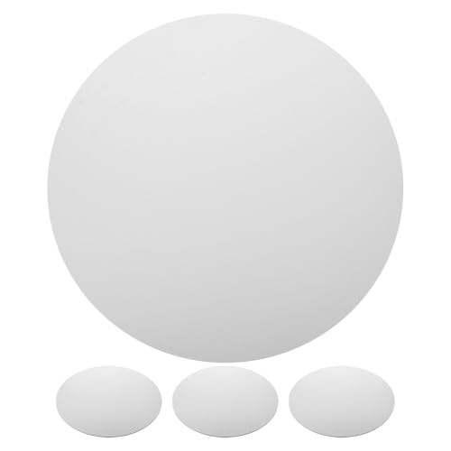 Lienzos redondos para pintar al óleo con material firme blanco Amosfun de 4 unidades 2