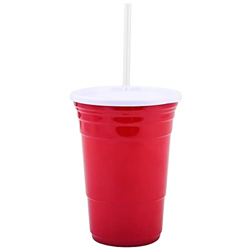 Red Cup Living 24 oz Cup with Straw and Lid, Water Cup With Straw and Lid | Extra Sturdy Large Tumbler with Lid and Straw, BPA Free 24 oz Tumbler | Red Cup Style Travel Cup with Straw | The Large 24 oz Tumbler with Lid and Straw - Set of 1