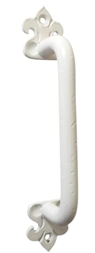 Tirador puerta herrajes forja granero rustico gran tirador, mango de hierro armario habitación cocina Color Blanco.