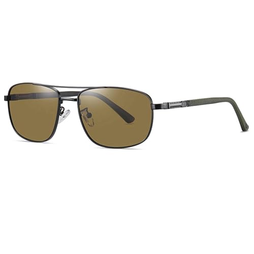 VFDHN Gafas de sol polarizadas para hombre y mujer, con protección UV400, montura metálica, para conducir, playa, bicicleta (negro mate)