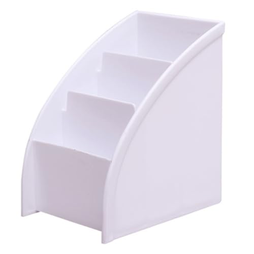 Remote Control Holder Tabletop Storage Organizer Caddy Holder Container Plastic Trapezoid Makeup Stationery Pen Box