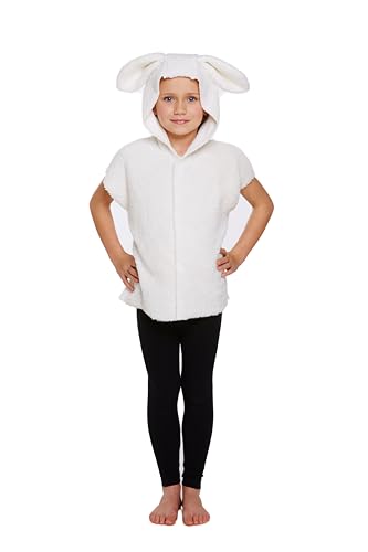 HENBRANDT Children’s White Sheep Costume Fleece Lamb World Book Day School Play Xmas Nativity Halloween Animal Fancy Dress Outfit for Kids Fancy Dress for Girls and Boys