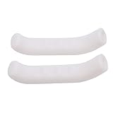 Anti-Slip Brake Lever Cover Set, 2-Piece Silicone Mountain Bike Grips, White, Enhanced Grip Performance, Shock Absorbing Protection