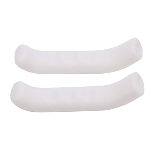 Anti-Slip Brake Lever Cover Set, 2-Piece Silicone Mountain Bike Grips, White, Enhanced Grip Performance, Shock Absorbing Protection