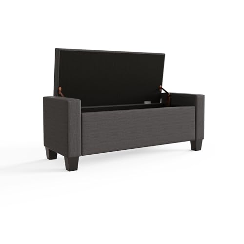 GFW Verona Ottoman Blanket Storage Box, Charcoal Grey - Image 7