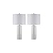 Ashley Furniture Signature Design - Steuben Textured Ceramic Table Lamp Set with Drum Shades - Contemporary - Set of 2 - White
