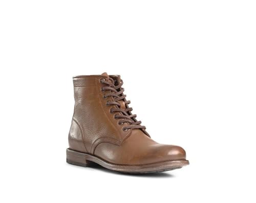 Image of Frye Tyler Lace Up Boots for Men Crafted from Soft Vintage Leather with Blake Construction, Burnished Toe and Heel, and Rubber Inserts on Leather Soles - 5 inch Shaft Height