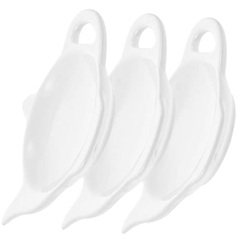 Zerodeko 3Pcs Ceramic Teabag Coaster Teapot Shaped Tea Bag Rest Delicate Organizer for Teabags Seasonings Snacks High Durability with Fine Workmanship for Vintage Home