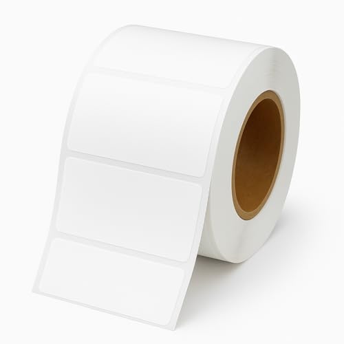 Thermoetiketten 60×25 mm - Rolle 500 Stück - weißes selbstklebendes Papier für Thermodrucker - Barcode-Etiketten, Logistik, Versand, Inventar, Büro