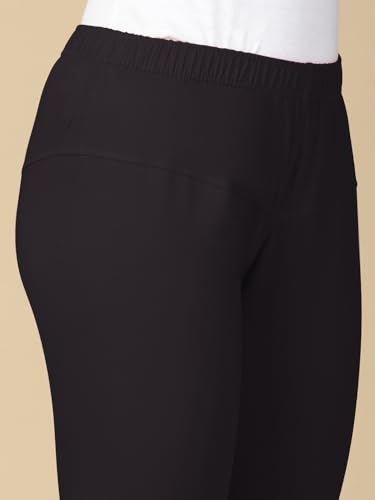 Image of Lux Cozi PYNK Solid Premium Cotton Lycra Churidar Leggings for Women | Regular Fit Elastic Waist Full Length Women Leggings | Free Size