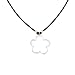 Agatha Ruiz de la Prada Sterling Silver Large Open Flower Brown Cord Necklace.20 inches Flower 1.40 inch