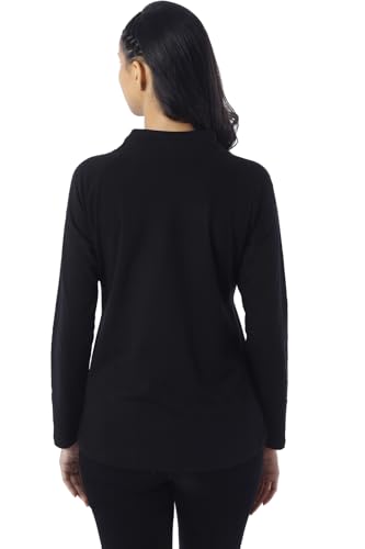 Image of London Hills Women's Cotton Regular Fit Tshirt Full Sleeve Zipper Tshirt T-Shirt Full Sleeves