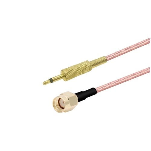 RG316 �s�O�e�[���P�[�u�� SMA �I�X - 3.5 �~�����[�g�����m���� 1/8 �C���`�I�X�v���O�J���� M>���j�^�[�A*/�A���e�i�R�[�h 50 �I�[�� R*/F �����P�[�u��(RP SMA M to 3.5 Mono,10M)