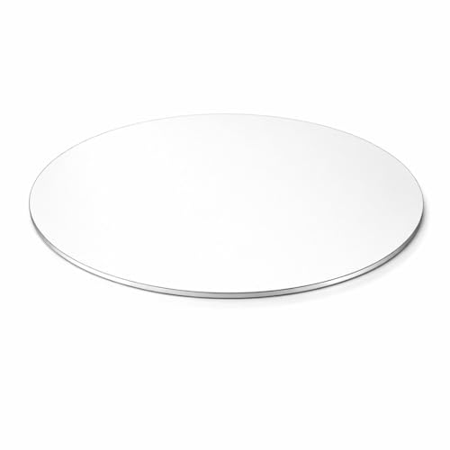 Image of SMILEDRIVE Gold & Silver Reflective Acrylic Display Table Risers, Set of 2 | 30cm Diameter, Professional Product Photography, One Gold One Silver, One-Sided