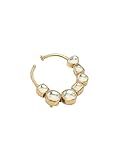Ruby Raang Women's Mixed Metal Artificial Kundan nose-ring - Traditional Jewellery Set for Women (White)