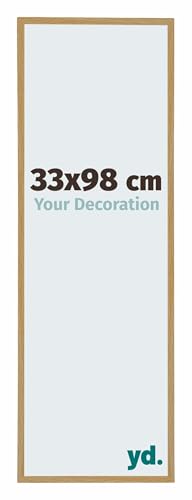 Your Decoration - Cadre photo 33x98 cm - Hêtre Clair - Cadre Photo en Plastique Avec Verre acrylique - Anti-Reflet - Cadre 33x98 - Evry